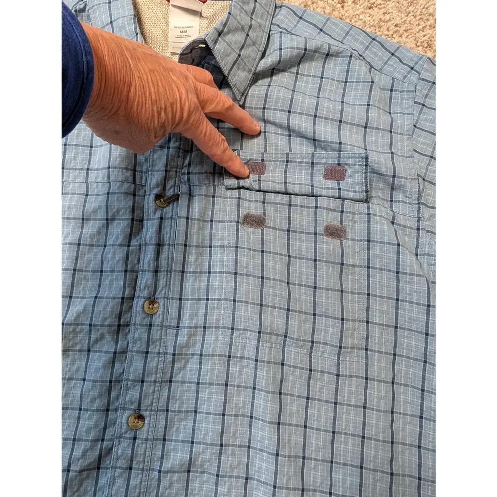 THE NORTH FACE men's Short sleeve, button down shirt, size Medium, Blue Plaid